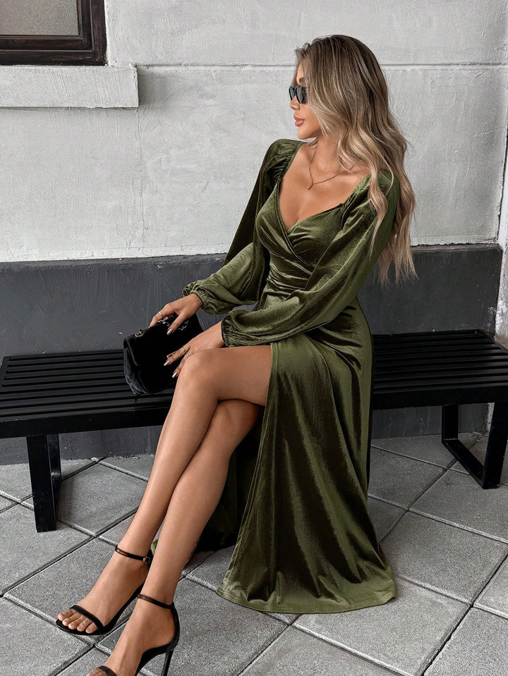 Rochie maxi SHEIN, kaki