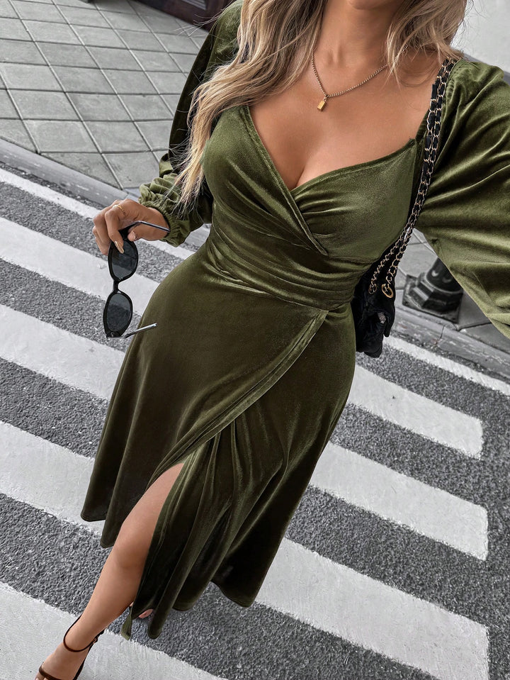 Rochie maxi SHEIN, kaki