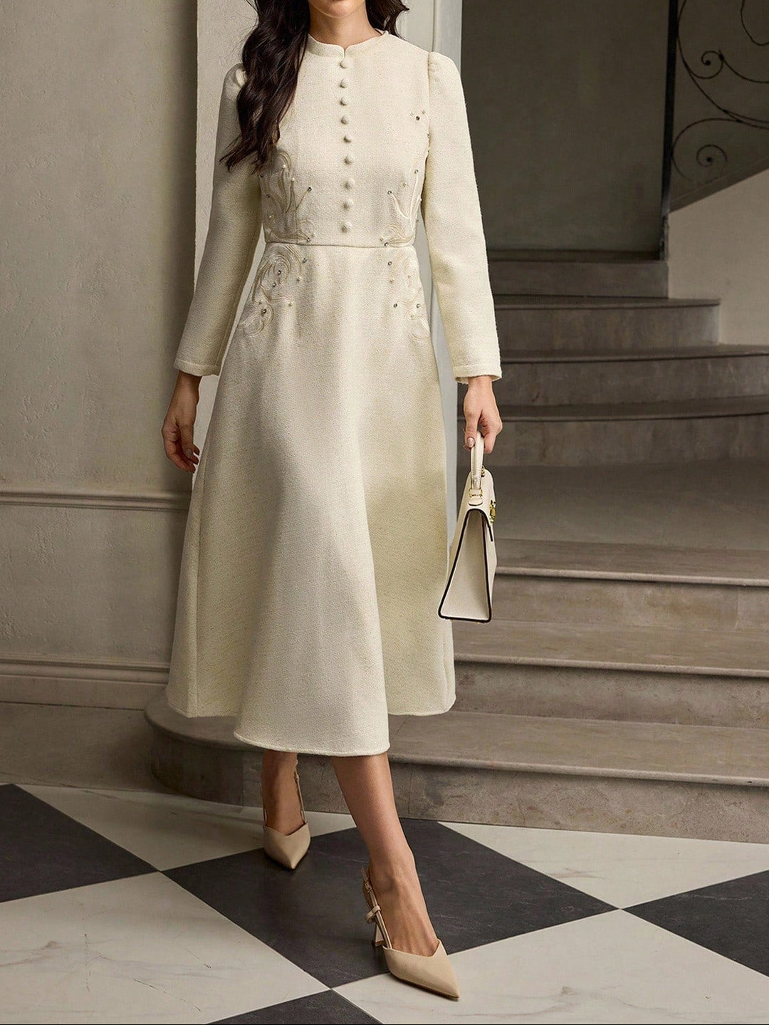 SHEIN bézs maxi ruha