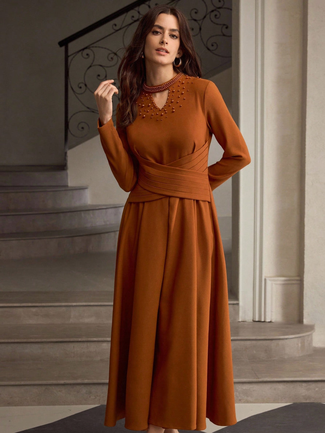 Rochie midi SHEIN, portocaliu