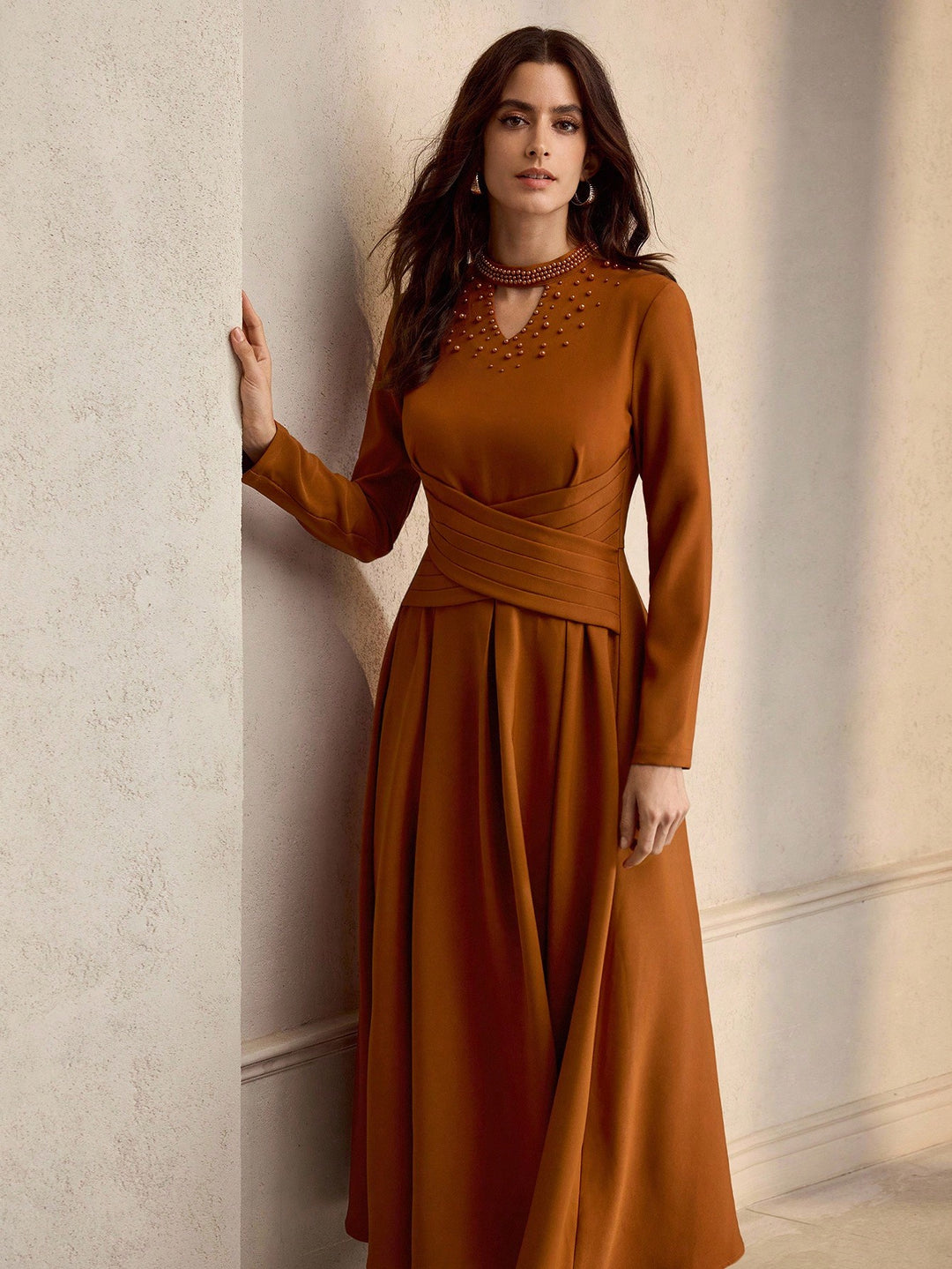 Rochie midi SHEIN, portocaliu