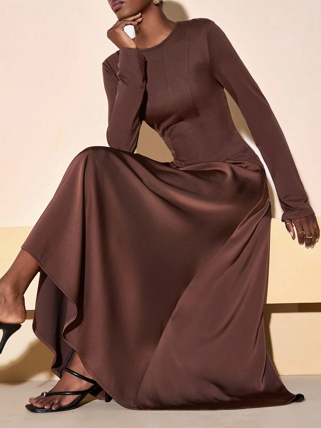 Rochie maxi SHEIN, maro