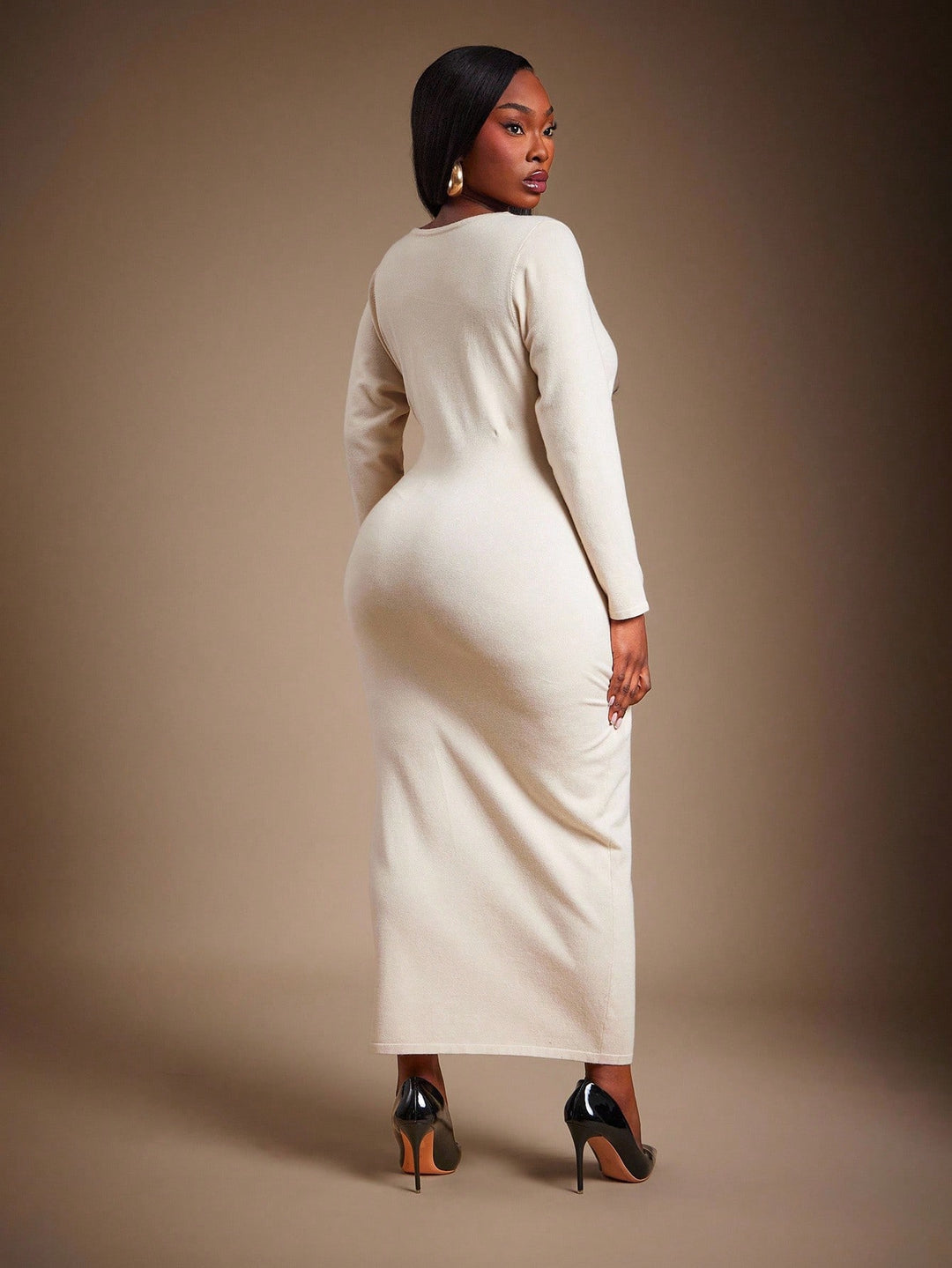 Rochie maxi SHEIN, crem