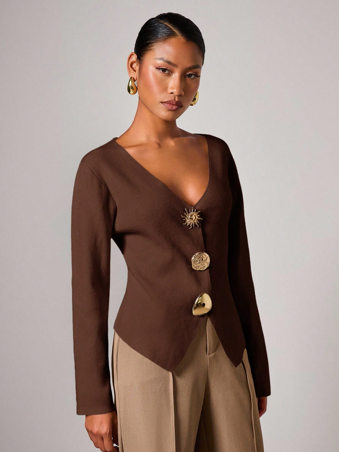 Cardigan SHEIN, maro