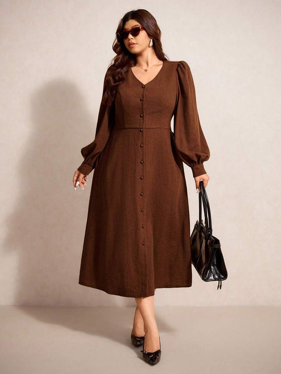 Rochie midi SHEIN, maro
