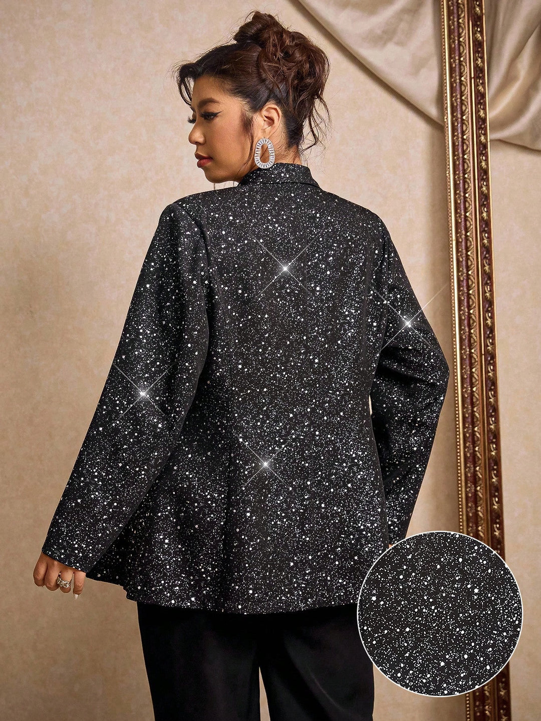 Shein Curve+ zakó, fekete