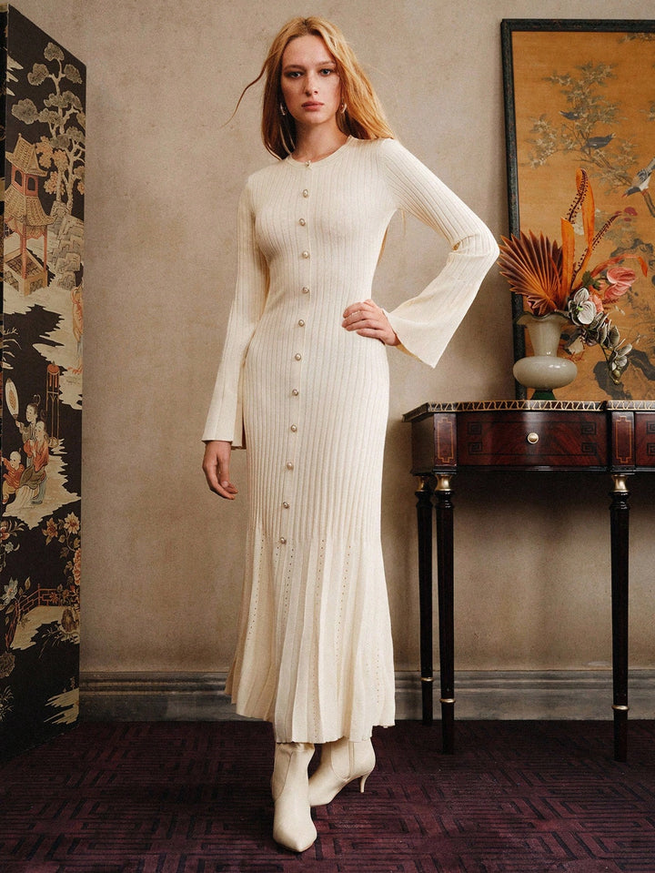 Rochie maxi SHEIN, crem