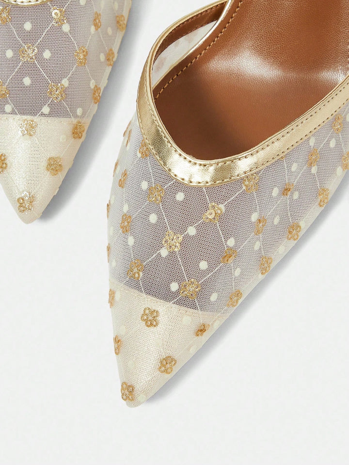 Pantofi cu toc SHEIN, auriu