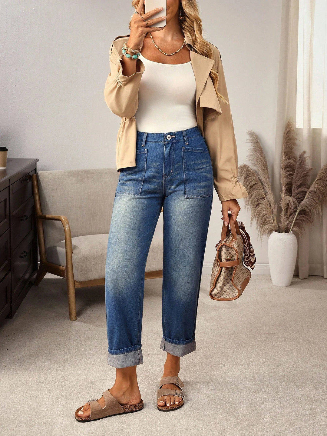Jeans SHEIN, albastru