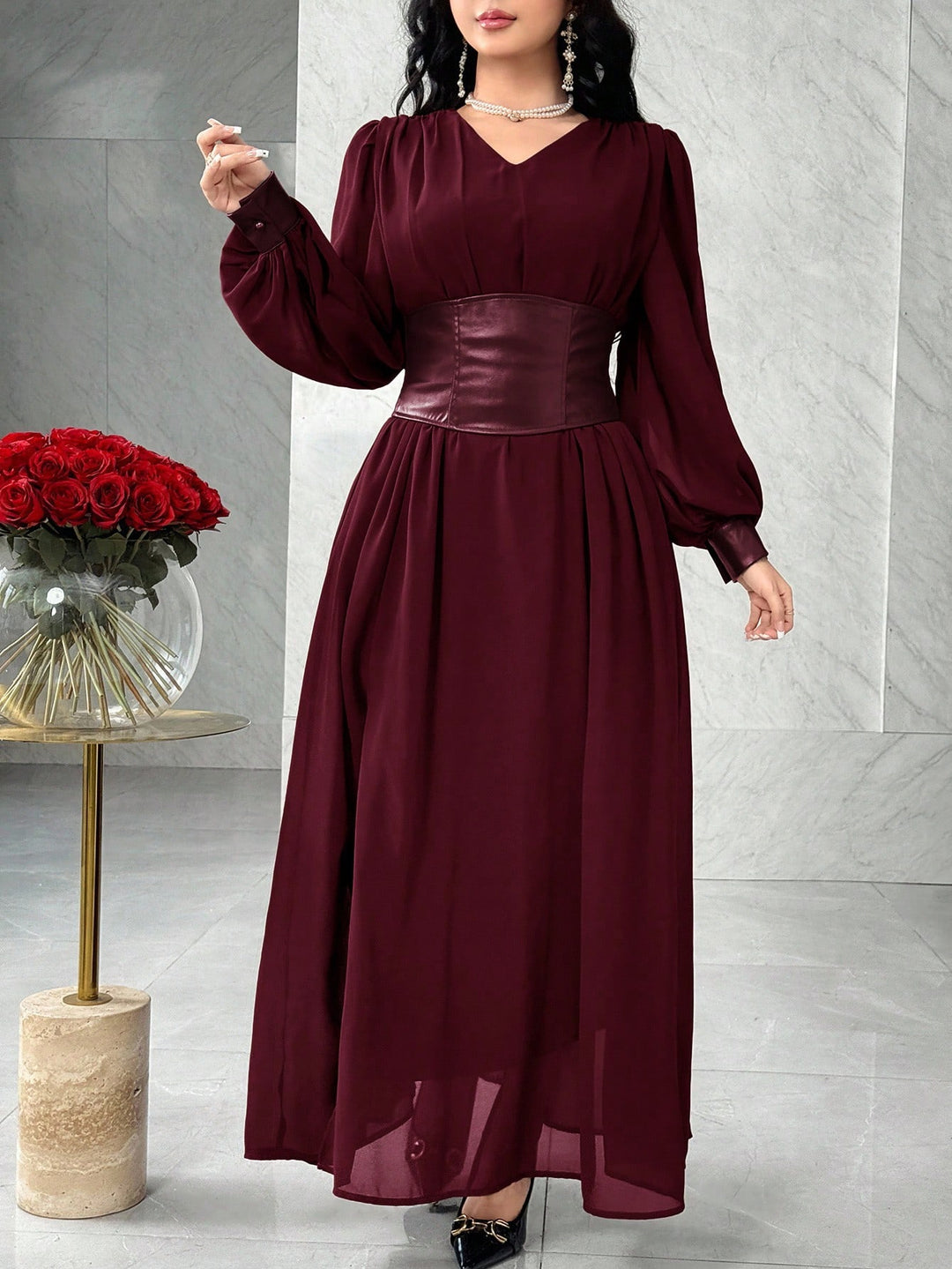 Rochie maxi SHEIN, vișiniu
