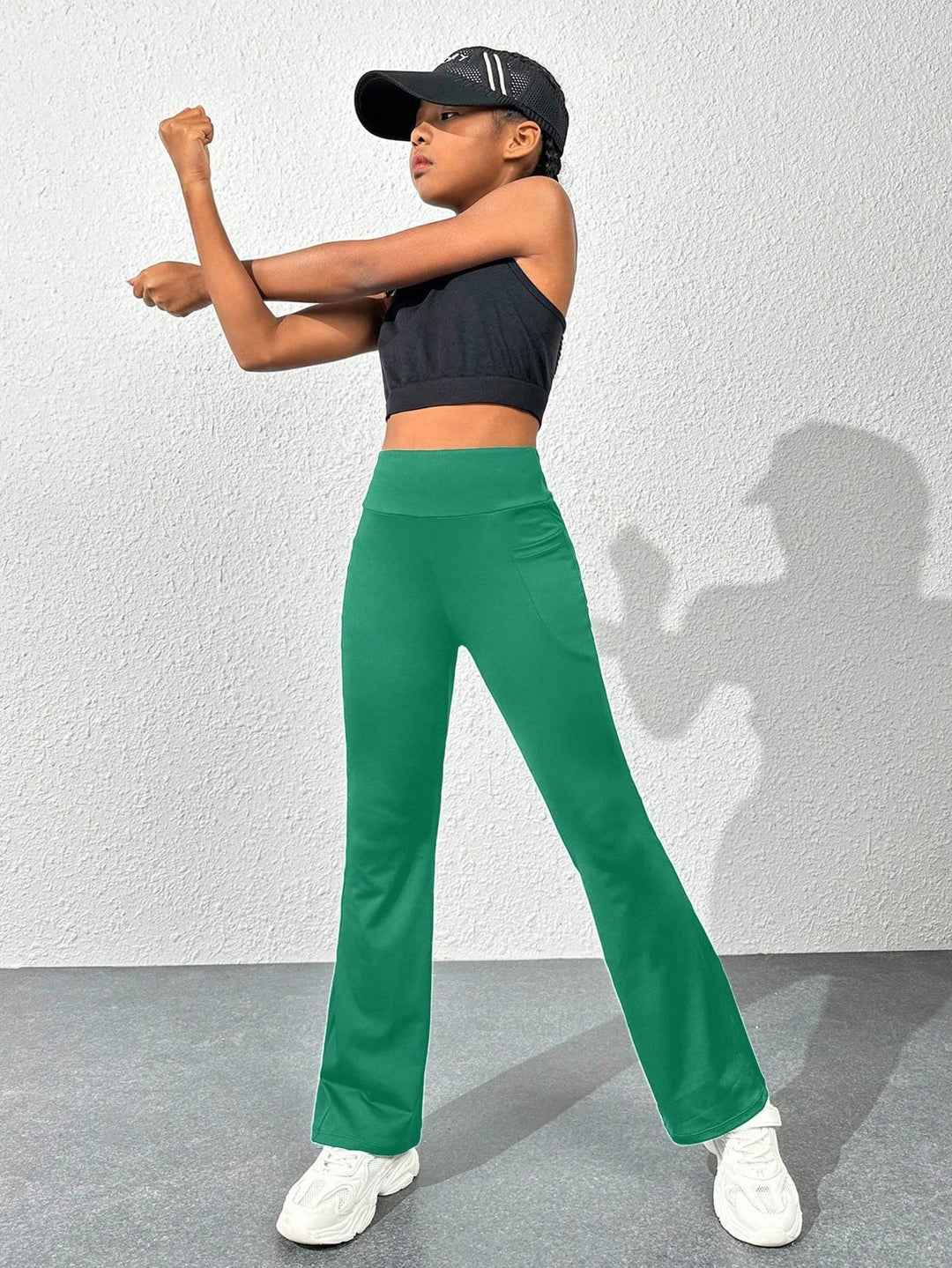 Pantaloni  sport SHEIN, verde