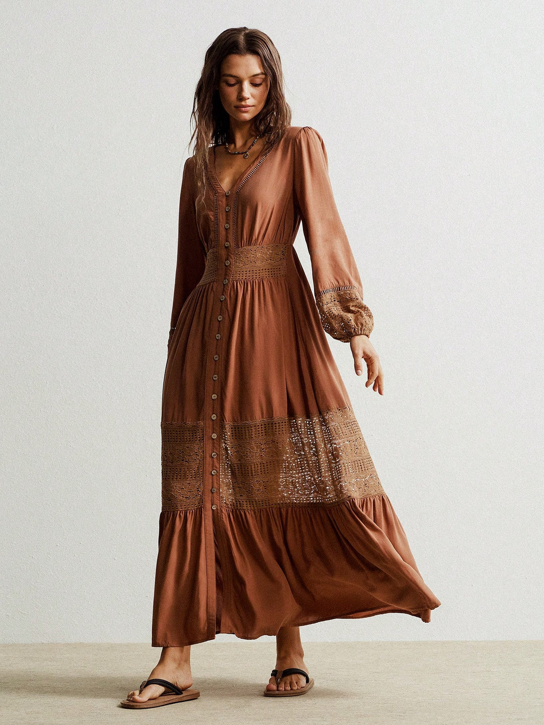 Rochie maxi SHEIN, maro