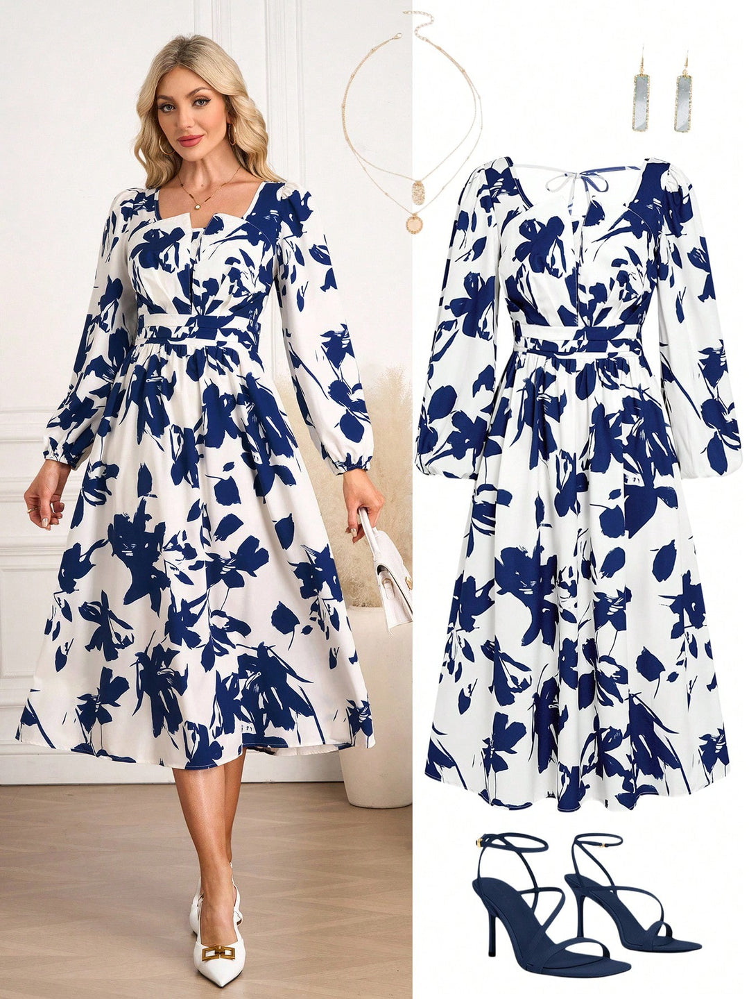 Rochie maxi SHEIN, albastru