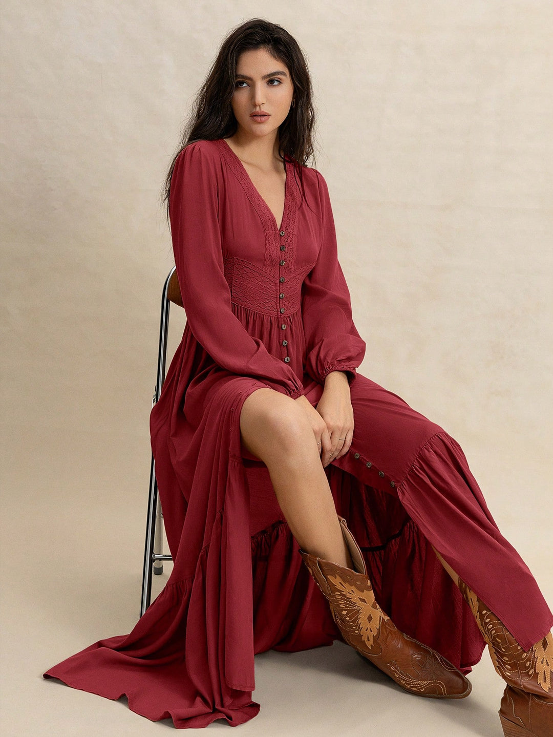 Rochie maxi SHEIN, roșu