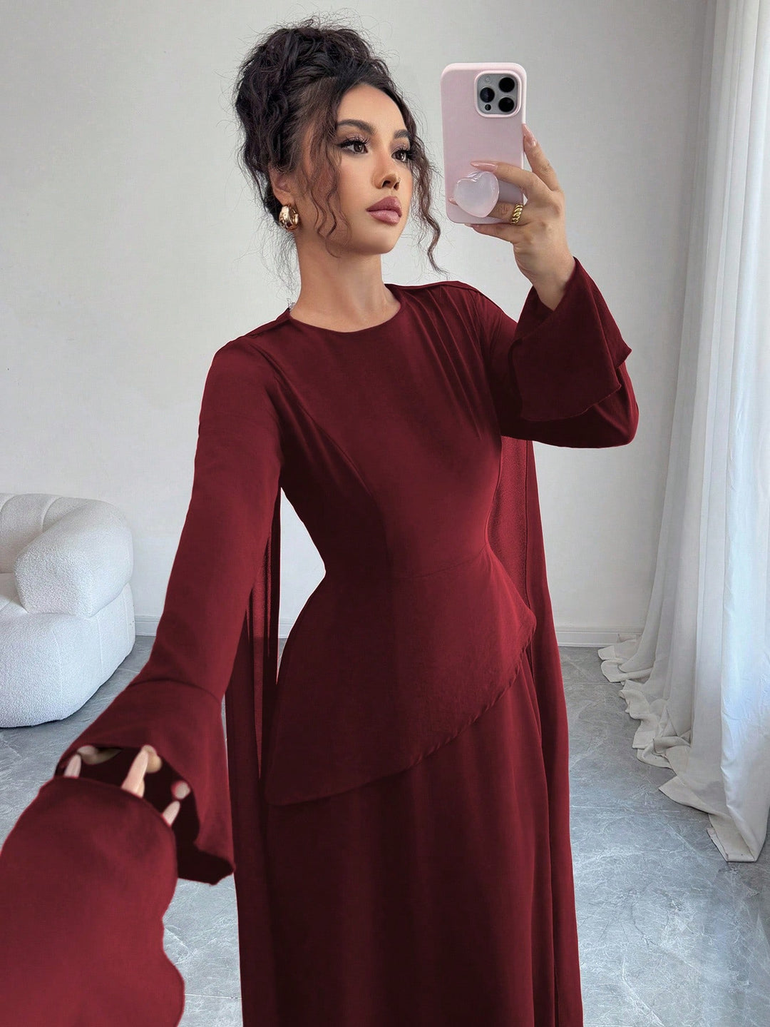 Rochie maxi SHEIN, vișiniu