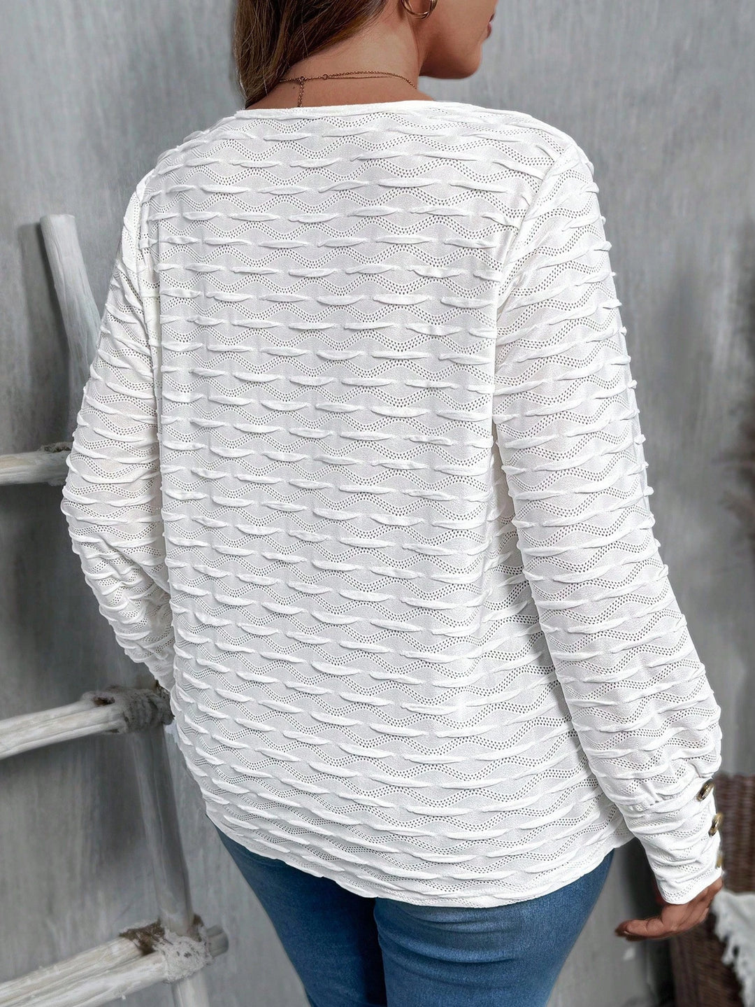 Shein Curve+ blúz, fehér