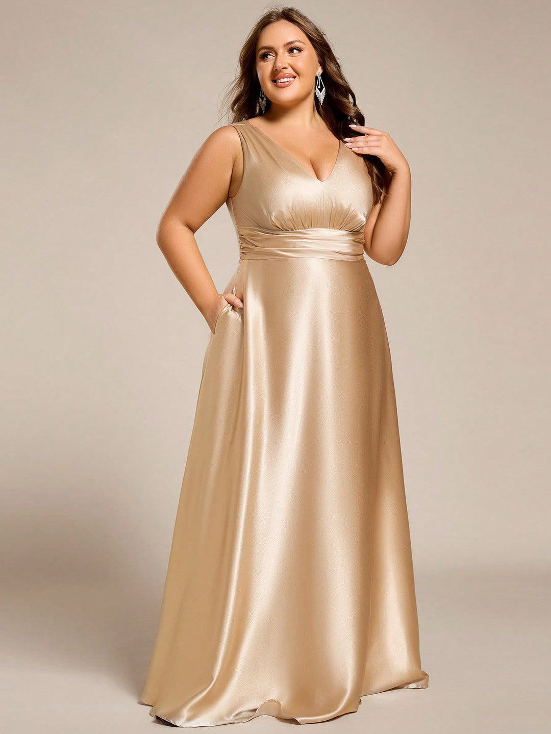 Rochie maxi SHEIN, bej