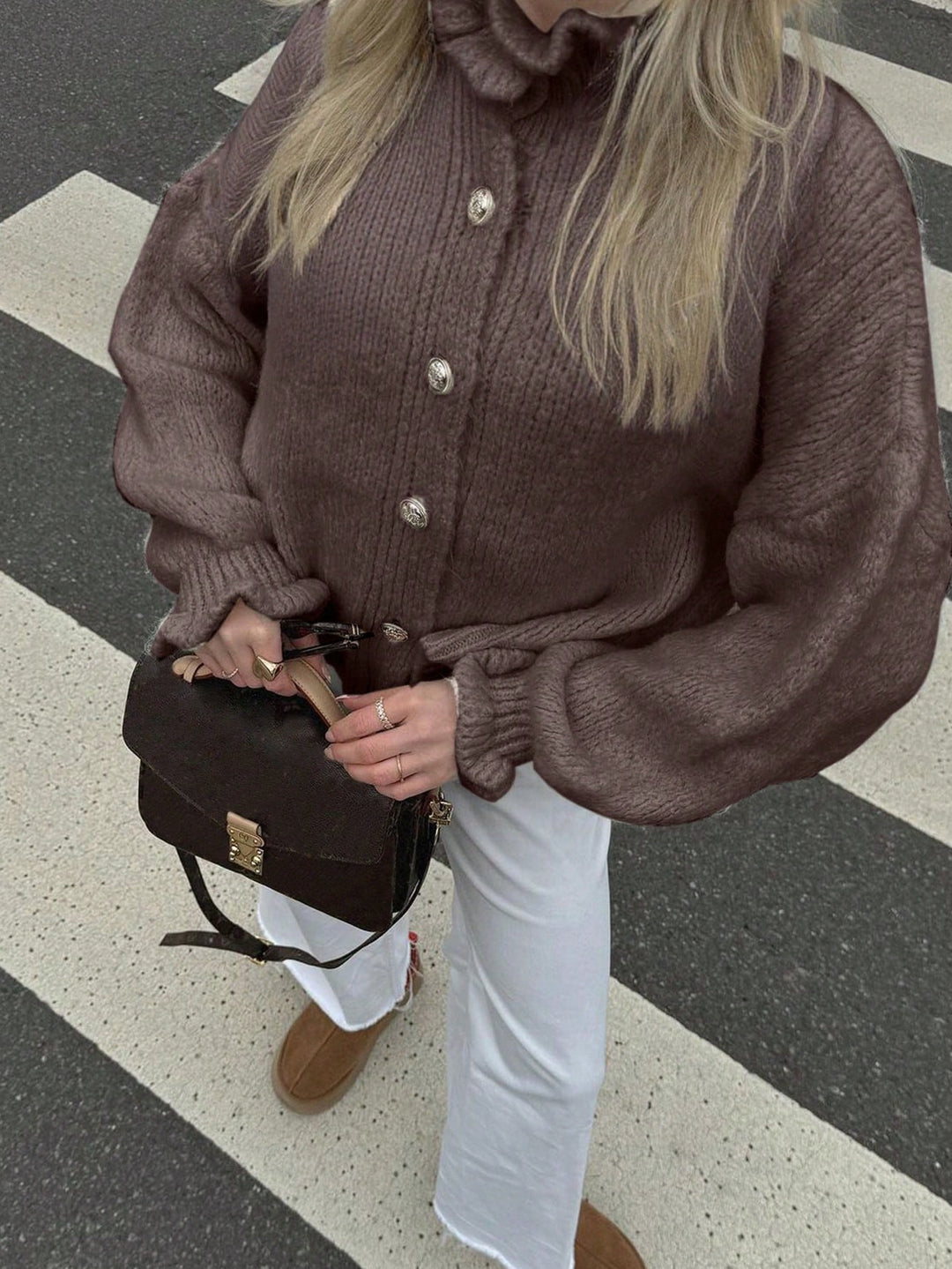 Cardigan SHEIN, maro