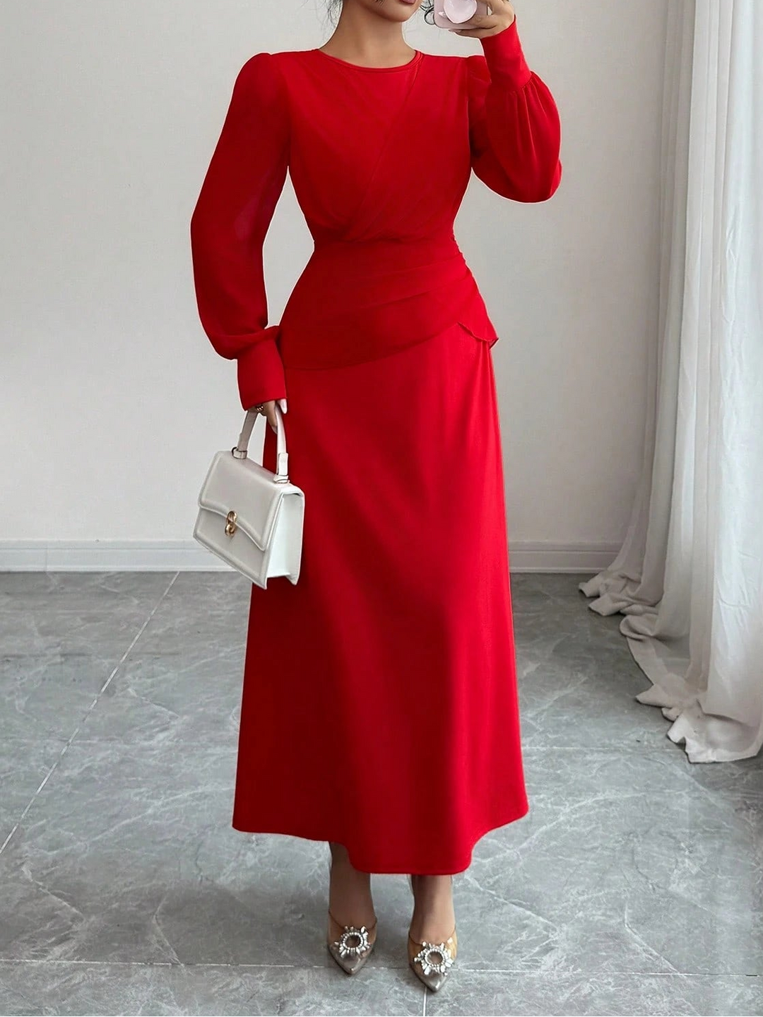 Rochie maxi Shein, roșu