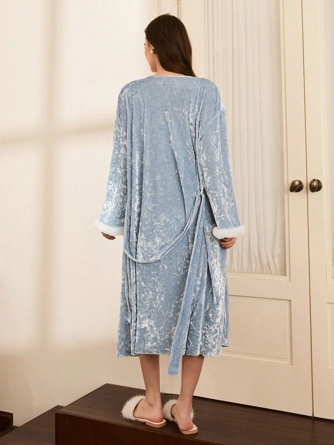 Set rochie de noapte și halat SHEIN, ALBASTRU