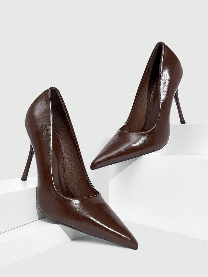 Pantofi cu toc SHEIN, maro