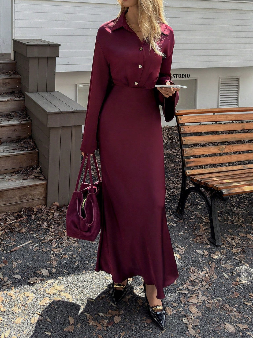 Rochie maxi SHEIN, vișiniu