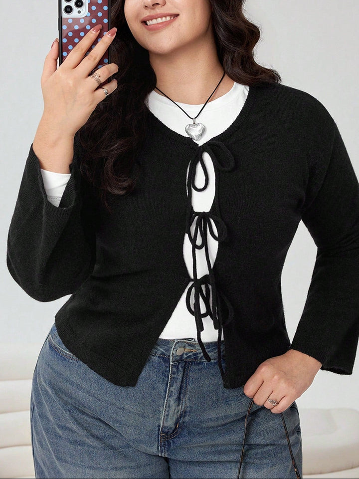 Cardigan Shein Curve+, negru