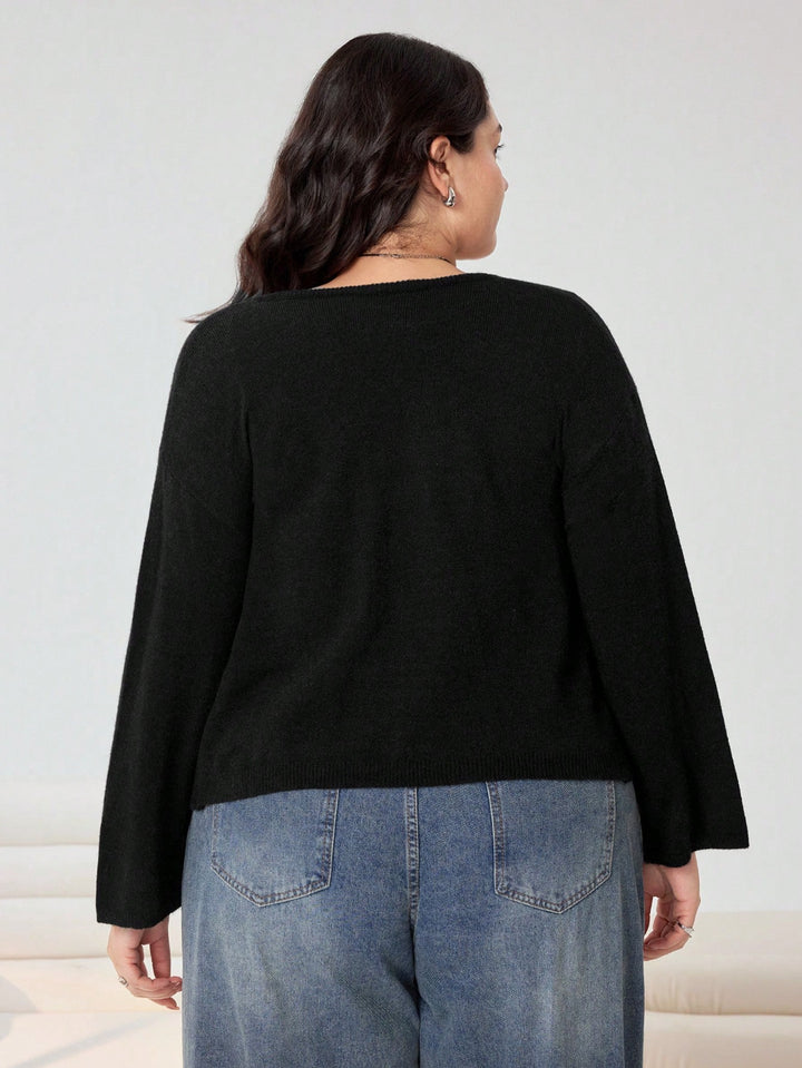 Cardigan Shein Curve+, negru