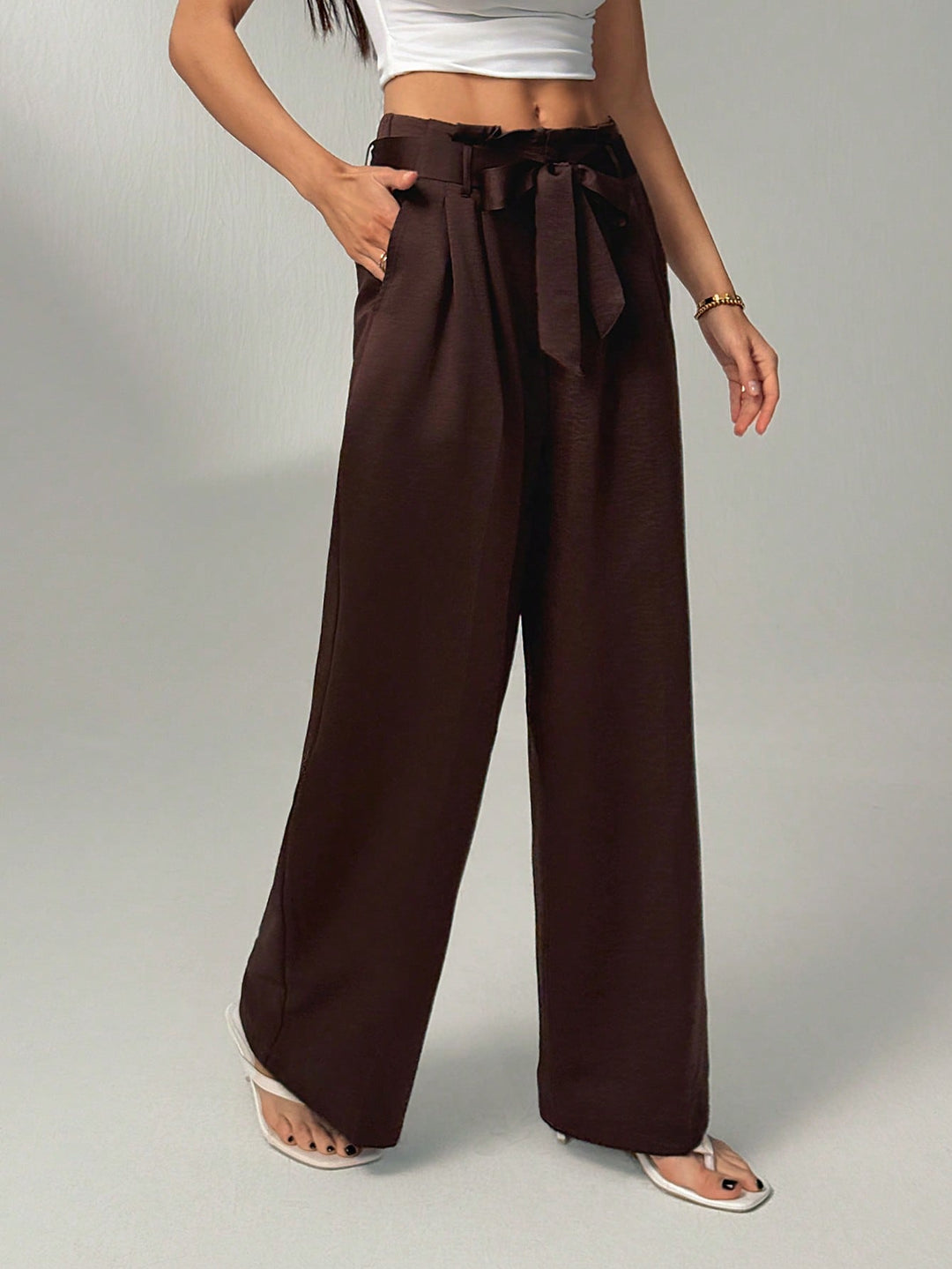 Pantalon SHEIN, maro