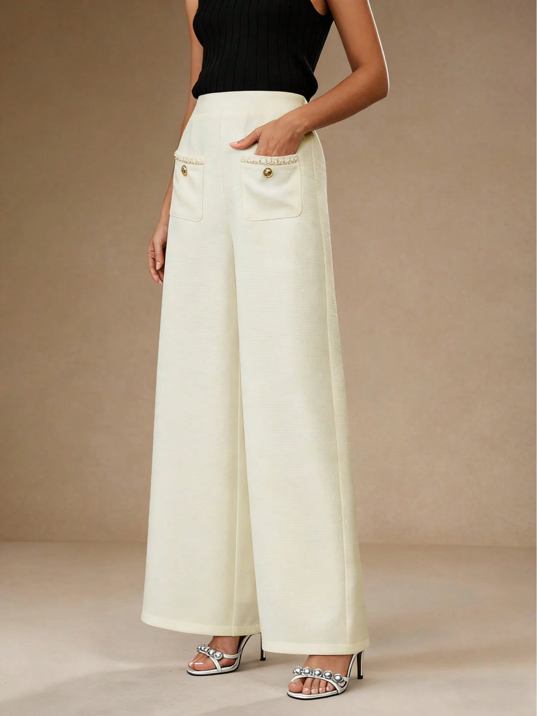 Pantaloni SHEIN, crem