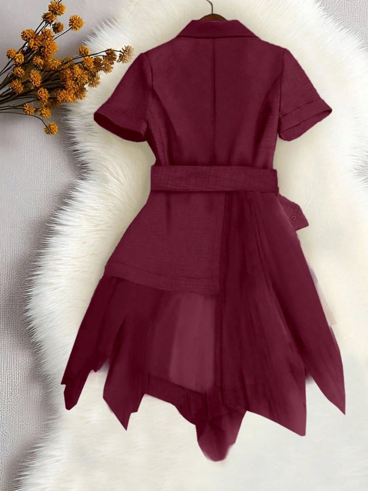 Shein mini ruha, bordó