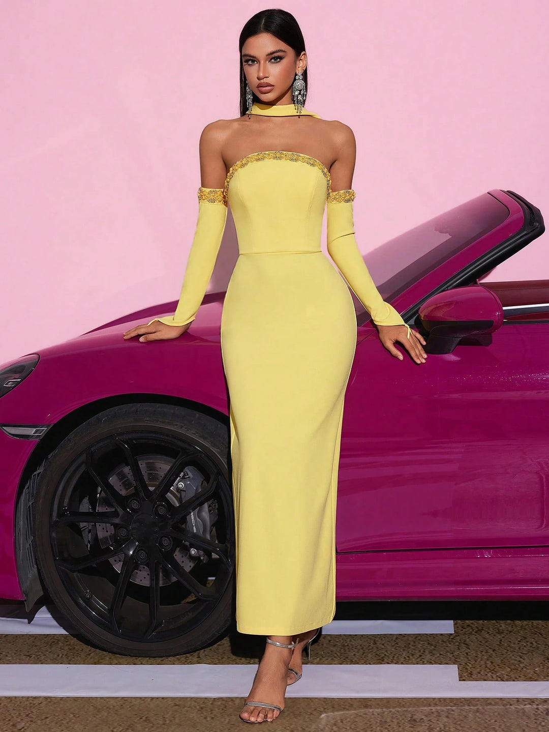 Rochie de ocazie SHEIN, galben