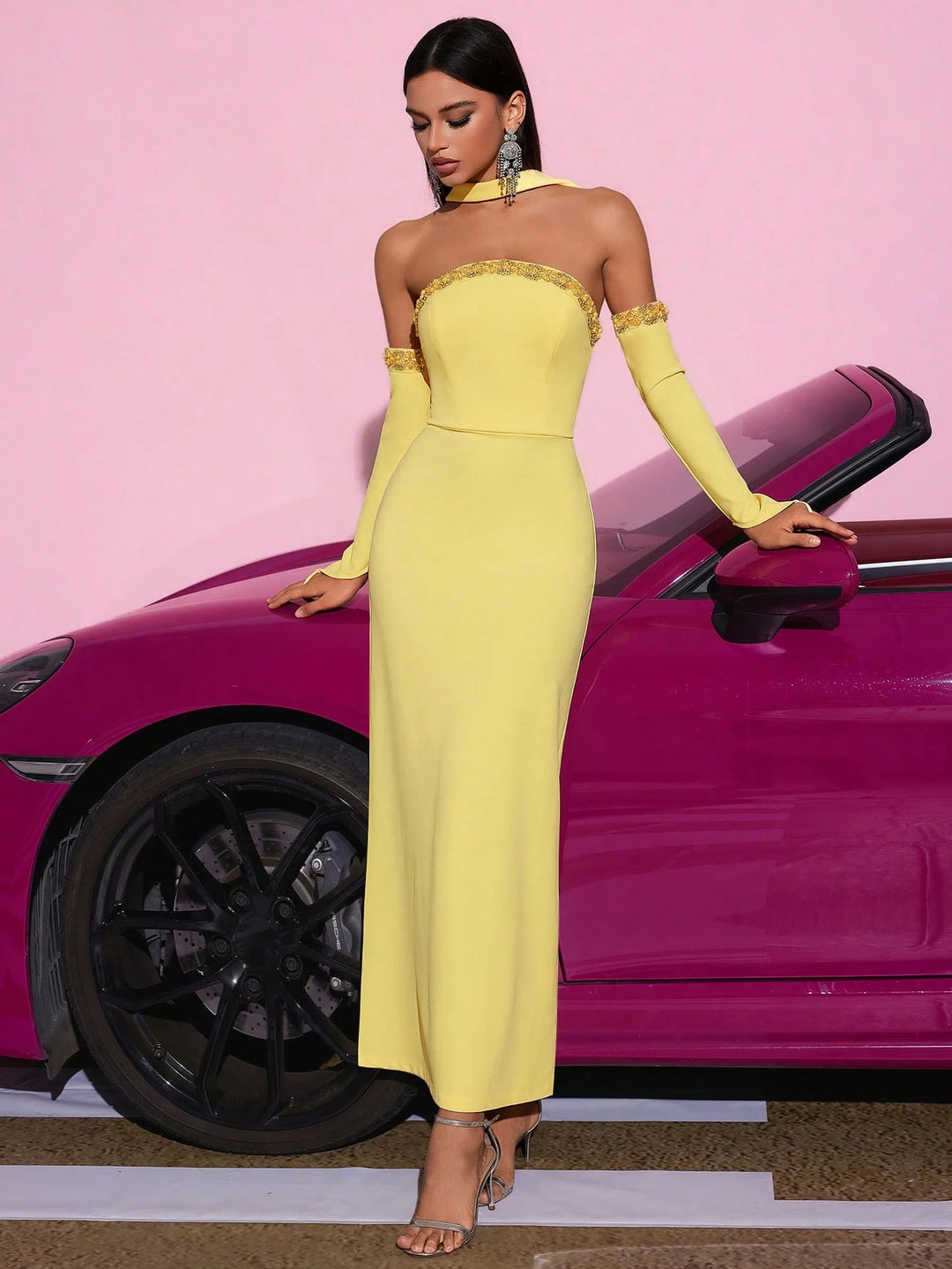Rochie de ocazie SHEIN, galben