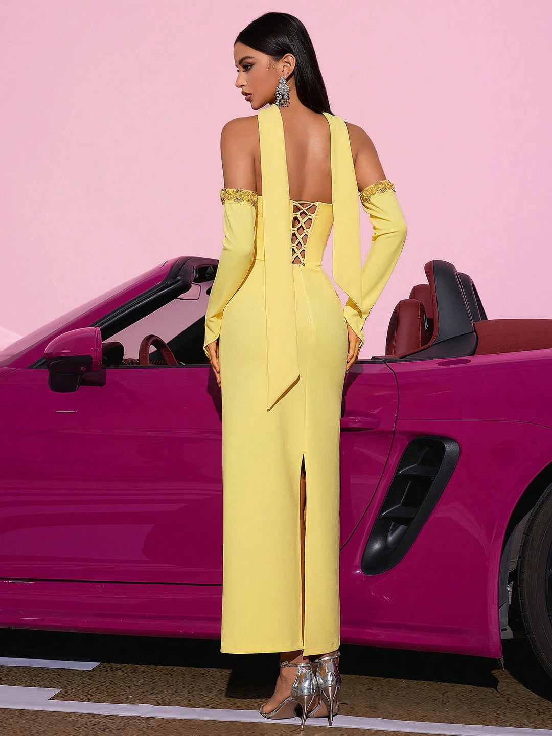 Rochie de ocazie SHEIN, galben