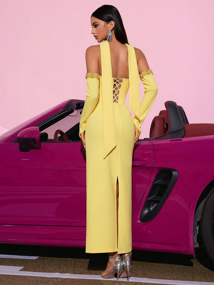 Rochie de ocazie SHEIN, galben