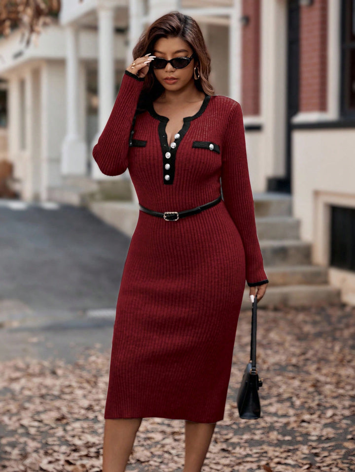 Rochie midi SHEIN, vișiniu