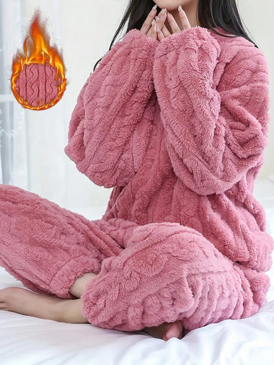 Compleu pijamale SHEIN, roz
