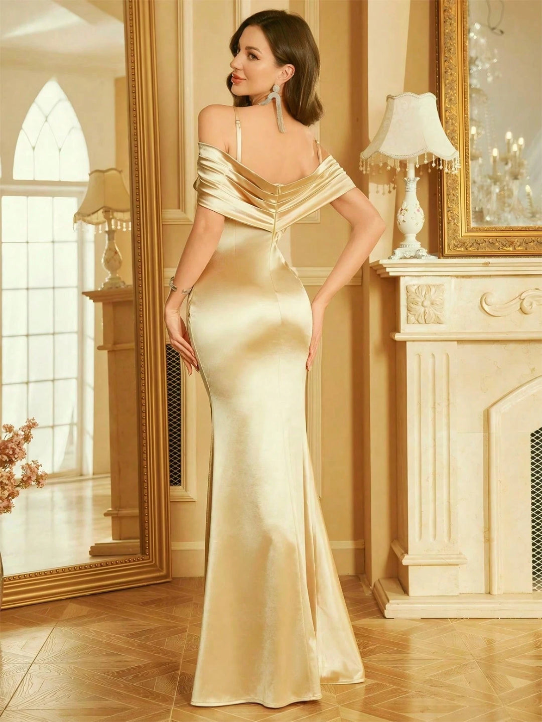 Rochie maxi SHEIN, auriu