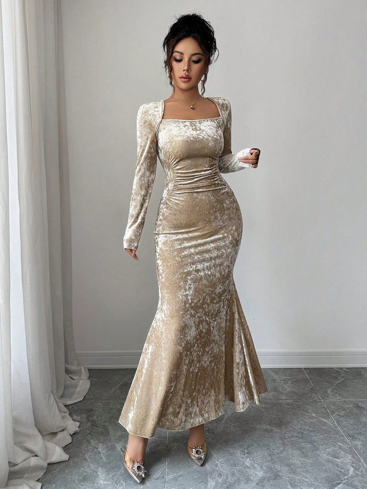 Rochie maxi SHEIN, auriu