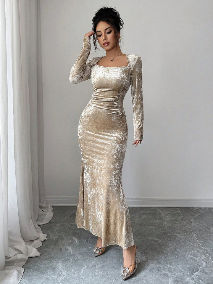 Rochie maxi SHEIN, auriu