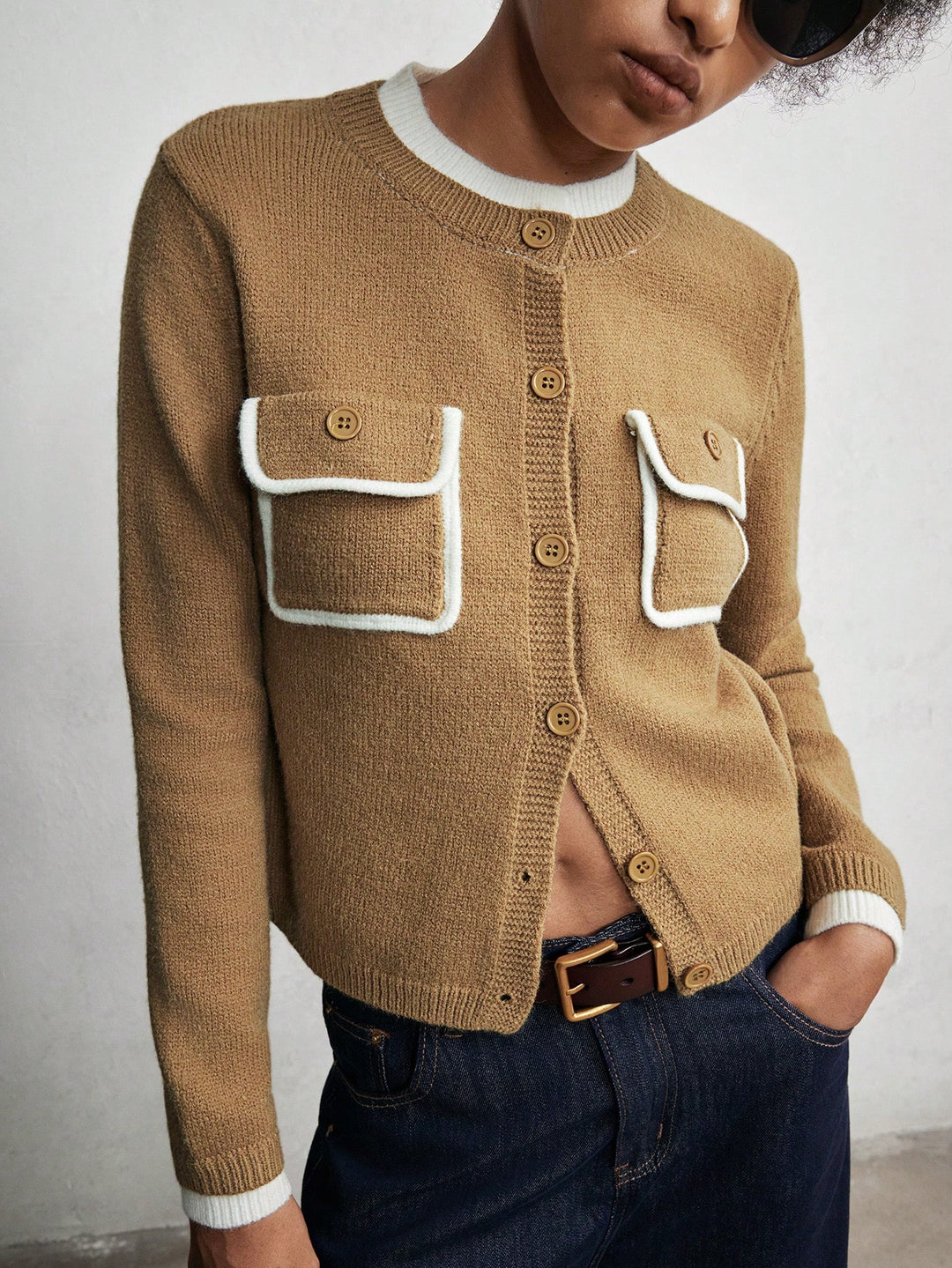 Cardigan Shein, Bej