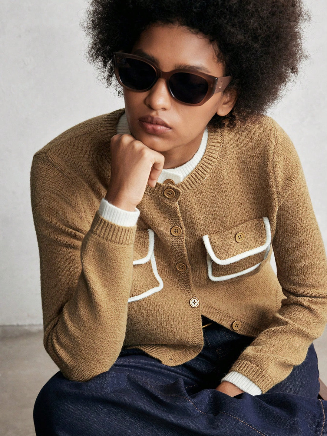 Cardigan Shein, Bej