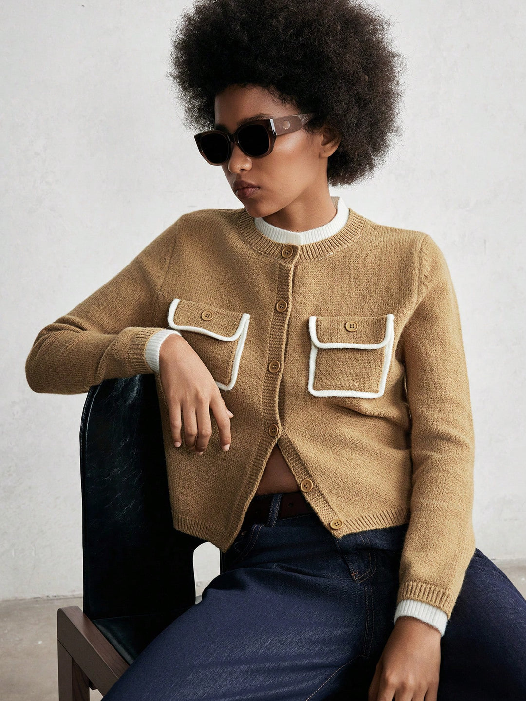 Cardigan Shein, Bej