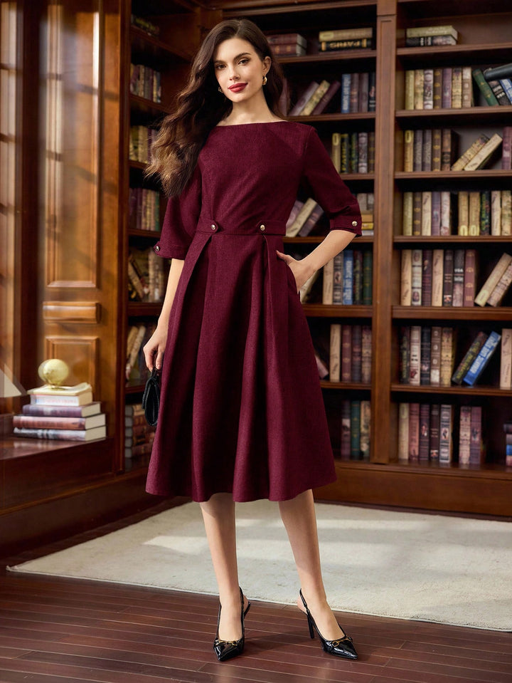 Rochie midi SHEIN, vișiniu