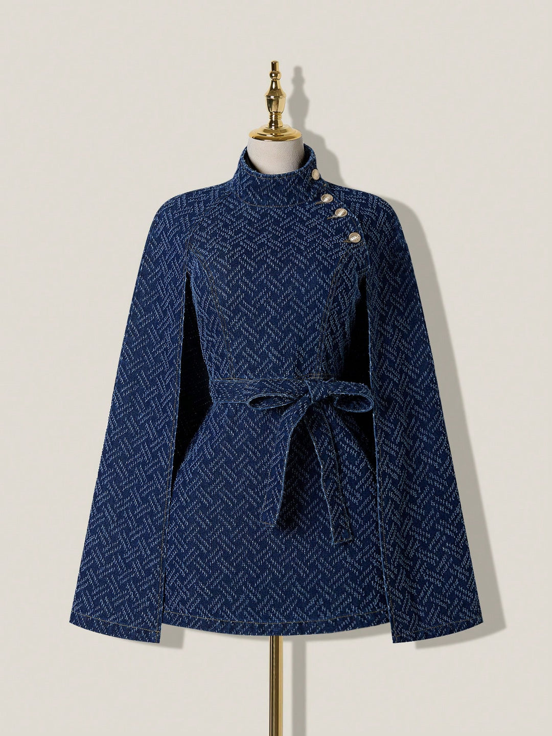 Jachetă tip capă denim SHEIN, albastru