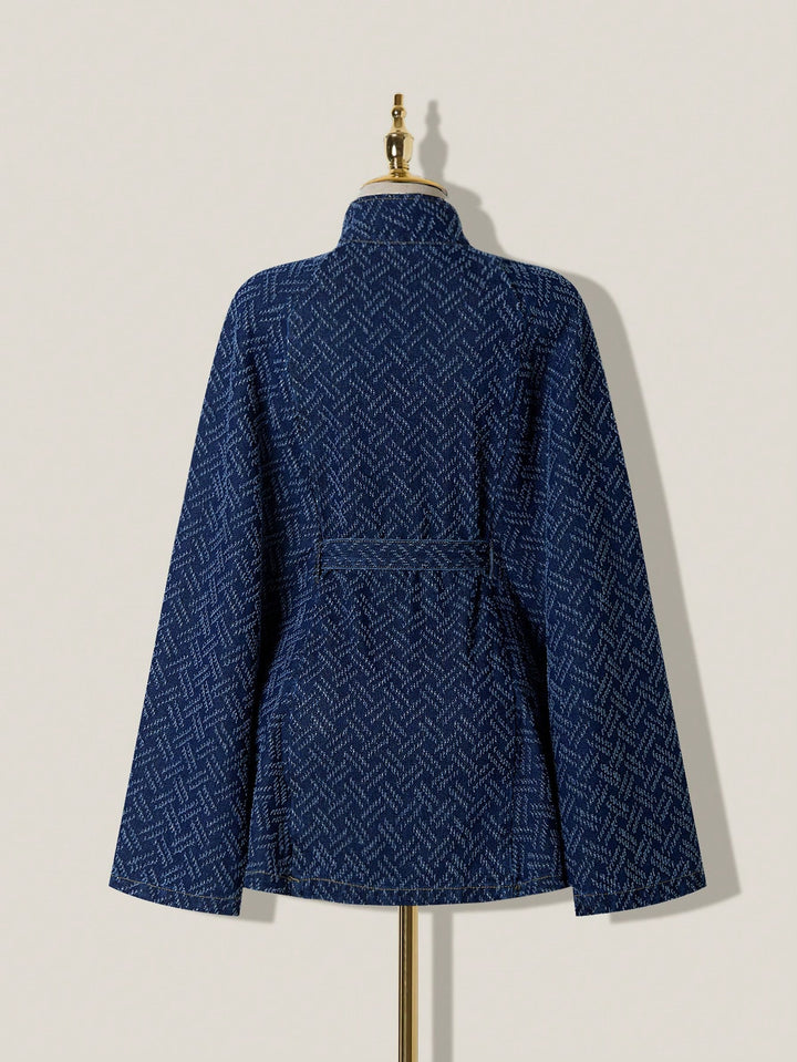 Jachetă tip capă denim SHEIN, albastru