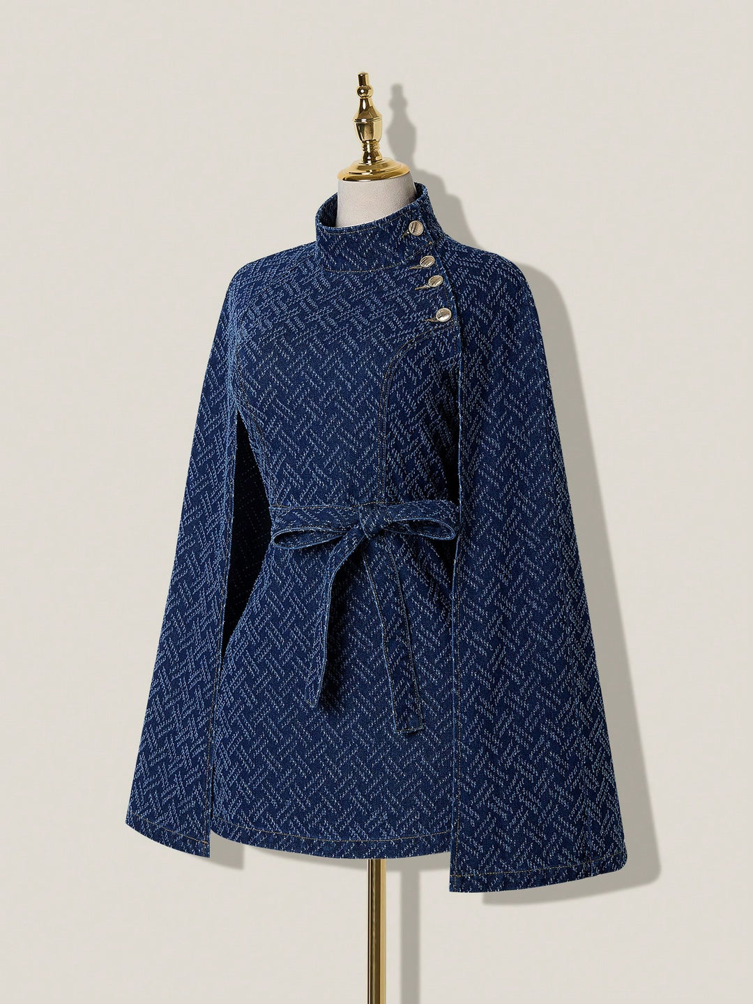 Jachetă tip capă denim SHEIN, albastru