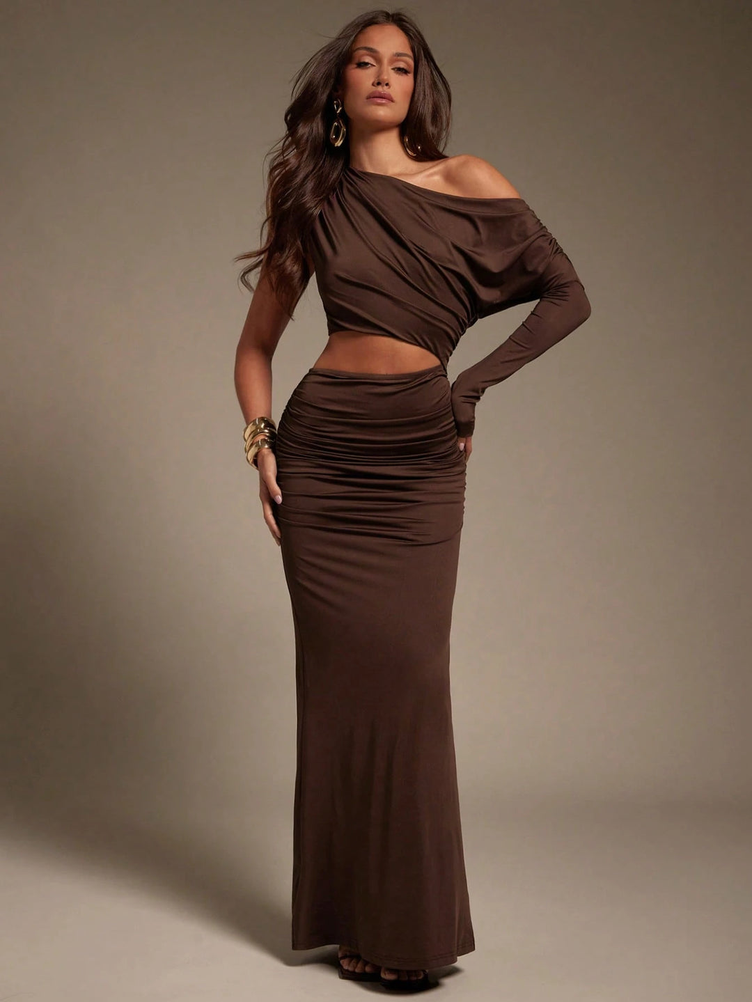 Rochie maxi SHEIN, maro
