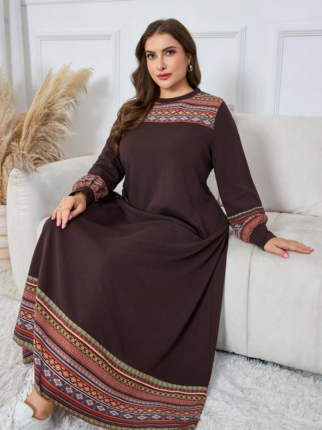 Rochie maxi SHEIN, maro