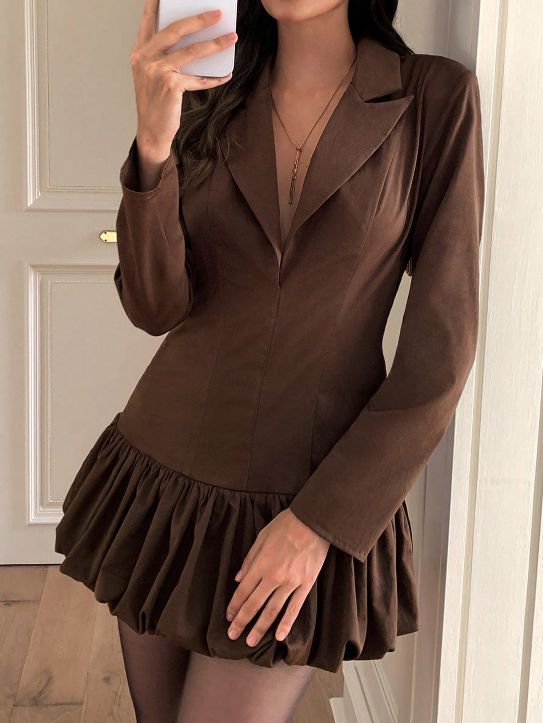 Rochie scurtă SHEIN, maro